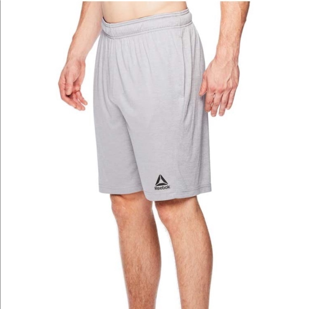 New Men’s Reebok Drawstring Athletic Shorts Gray